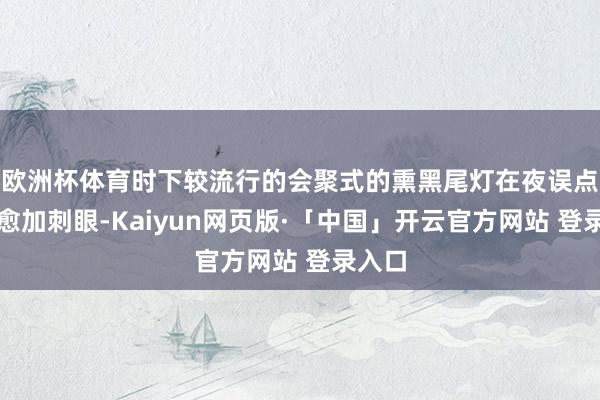 欧洲杯体育时下较流行的会聚式的熏黑尾灯在夜误点亮时愈加刺眼-Kaiyun网页版·「中国」开云官方网站 登录入口