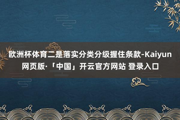 欧洲杯体育二是落实分类分级握住条款-Kaiyun网页版·「中国」开云官方网站 登录入口